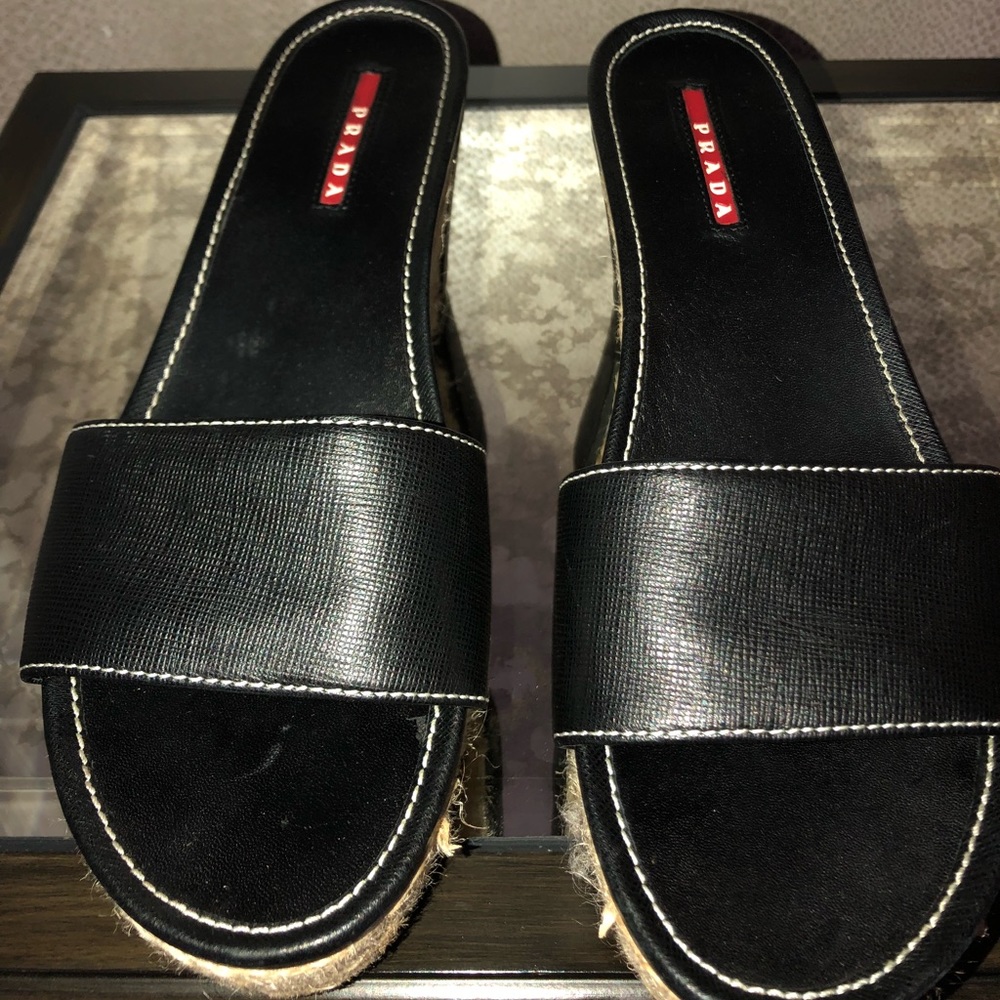 Prada espadrille wedges size 9